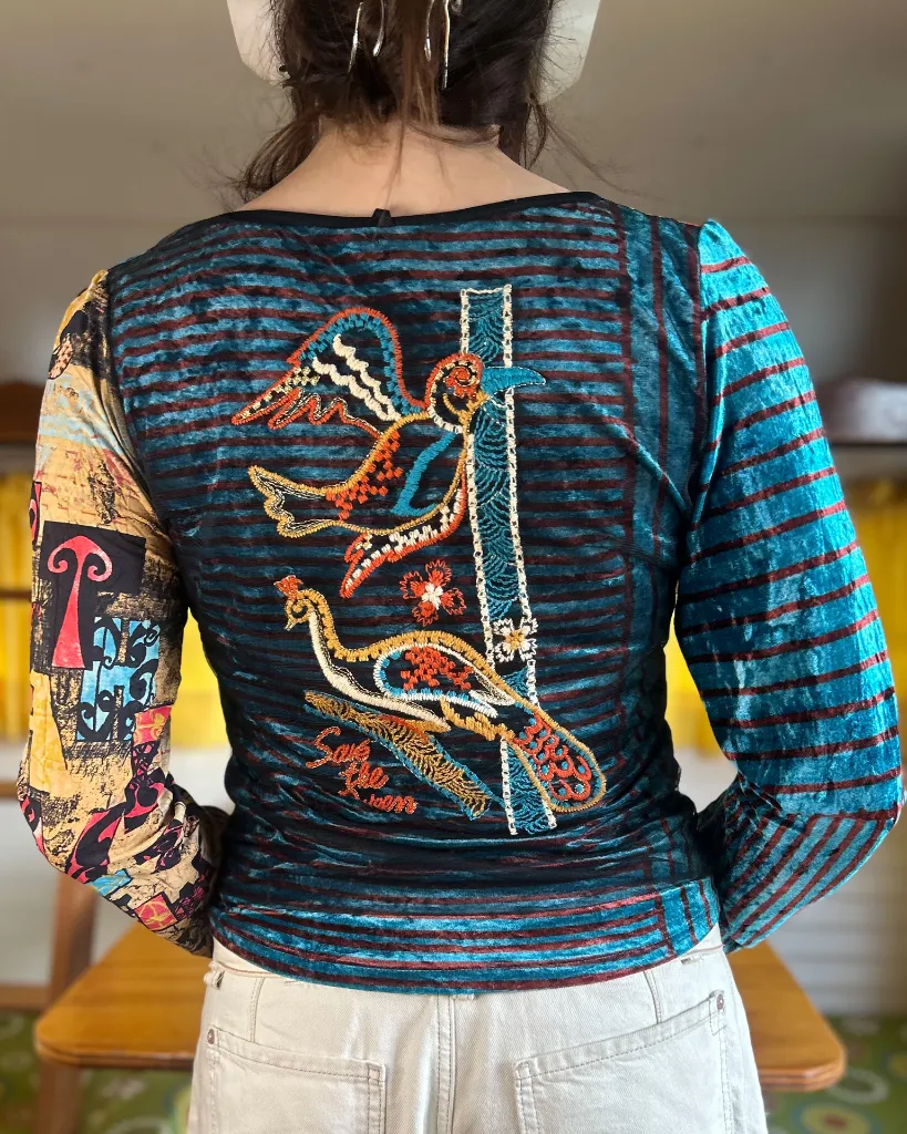 Save The Queen Long Sleeve Graphic Top 