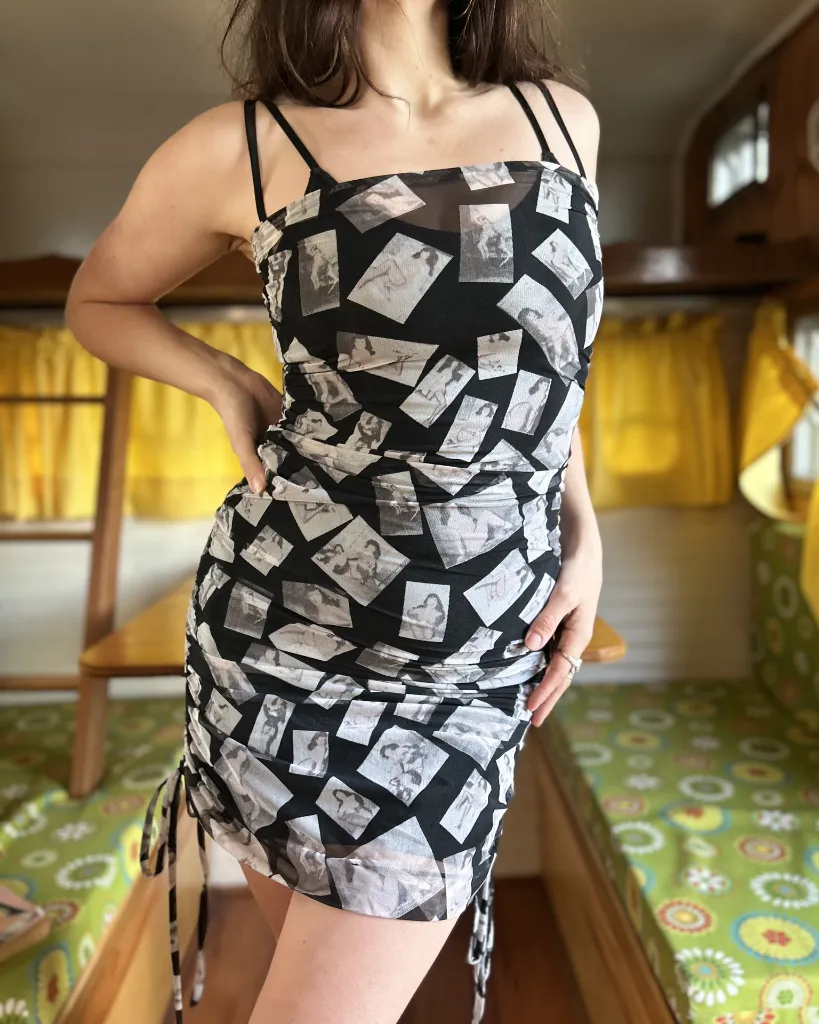 Betty Paige, La Perla, Black Label, Sheer Strapless Dress 